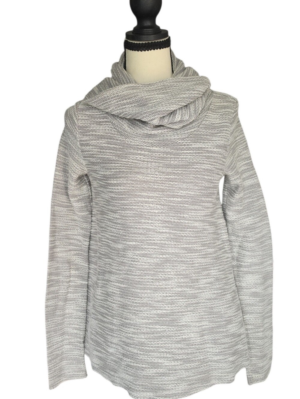Abercrombie & Fitch Gray Cowl Neck Sweater With Metallic Threads-Size XS